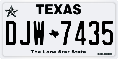 TX license plate DJW7435