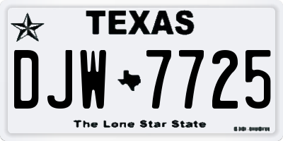 TX license plate DJW7725