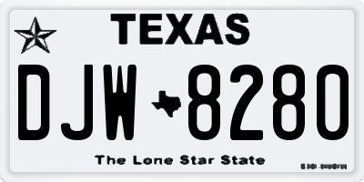 TX license plate DJW8280