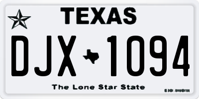 TX license plate DJX1094