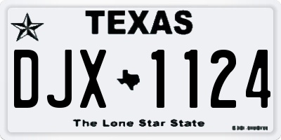 TX license plate DJX1124