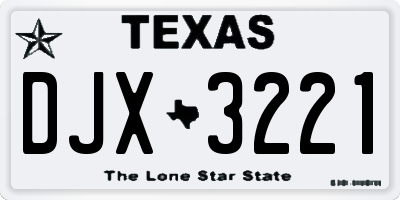 TX license plate DJX3221