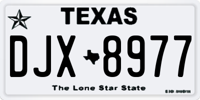 TX license plate DJX8977