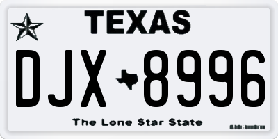TX license plate DJX8996