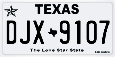 TX license plate DJX9107