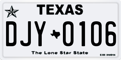 TX license plate DJY0106