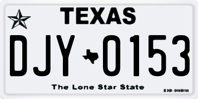 TX license plate DJY0153