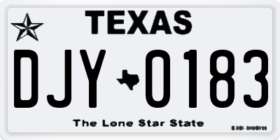 TX license plate DJY0183