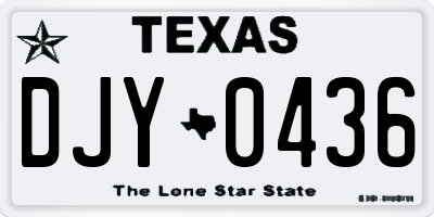 TX license plate DJY0436