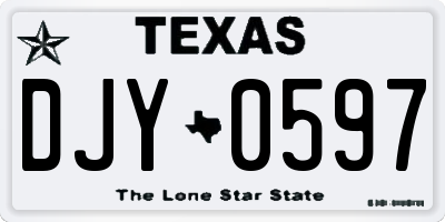 TX license plate DJY0597
