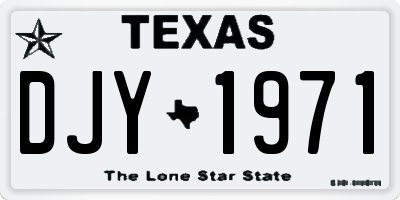 TX license plate DJY1971