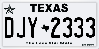 TX license plate DJY2333