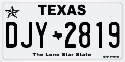 TX license plate DJY2819