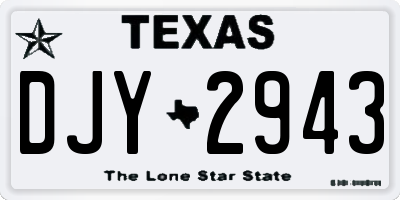 TX license plate DJY2943