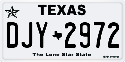 TX license plate DJY2972