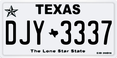 TX license plate DJY3337