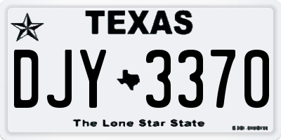 TX license plate DJY3370