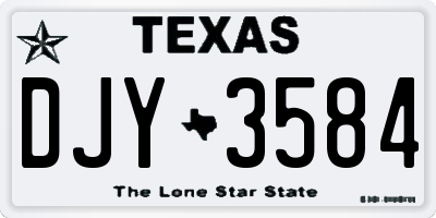 TX license plate DJY3584