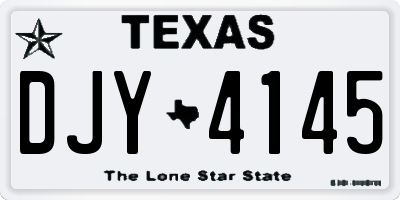 TX license plate DJY4145