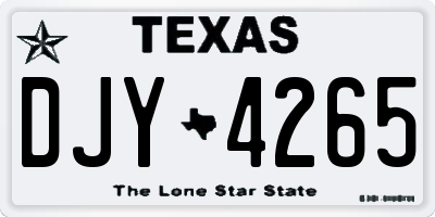 TX license plate DJY4265