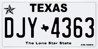 TX license plate DJY4363