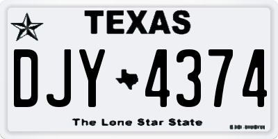 TX license plate DJY4374