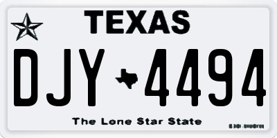 TX license plate DJY4494