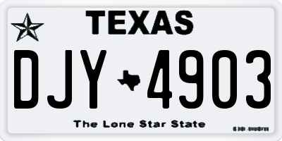 TX license plate DJY4903