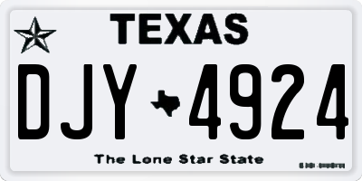 TX license plate DJY4924