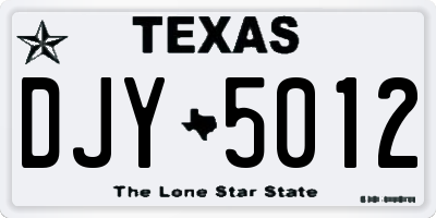 TX license plate DJY5012