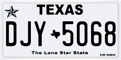 TX license plate DJY5068