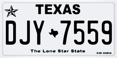 TX license plate DJY7559