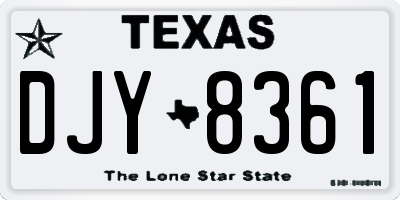TX license plate DJY8361