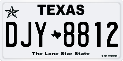 TX license plate DJY8812