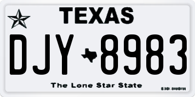 TX license plate DJY8983