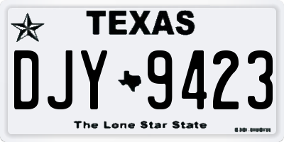 TX license plate DJY9423