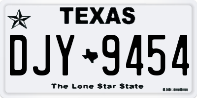 TX license plate DJY9454