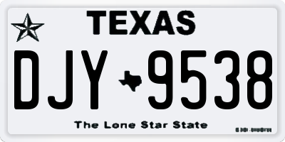 TX license plate DJY9538
