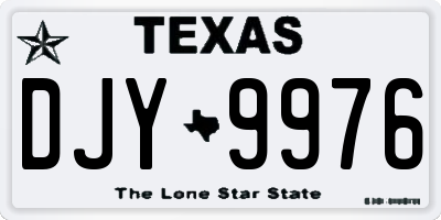 TX license plate DJY9976