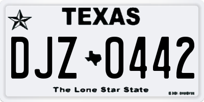 TX license plate DJZ0442