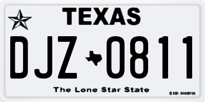 TX license plate DJZ0811
