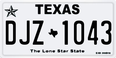 TX license plate DJZ1043