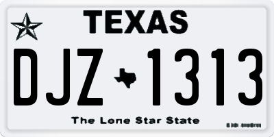 TX license plate DJZ1313