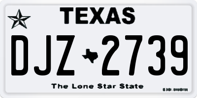 TX license plate DJZ2739