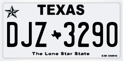 TX license plate DJZ3290