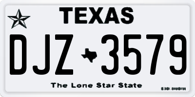 TX license plate DJZ3579