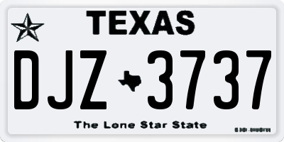 TX license plate DJZ3737