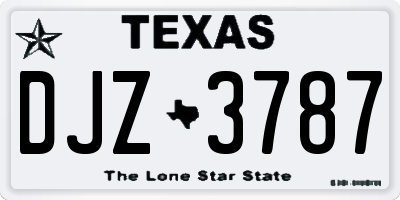 TX license plate DJZ3787