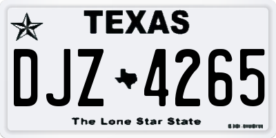 TX license plate DJZ4265
