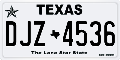 TX license plate DJZ4536